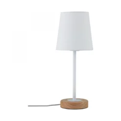 Paulmann No. 79636 Tischleuchte Neordic Stellan Weiß, Holz E27