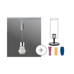 Paulmann No. 95436 URail 2Easy Basic Pendel Chrom matt ohne Leuchtmittel, max. 20W E27