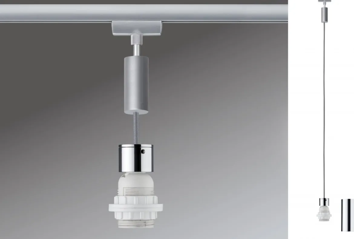 Paulmann No. 95436 URail 2Easy Basic Pendel Chrom matt ohne Leuchtmittel, max. 20W E27