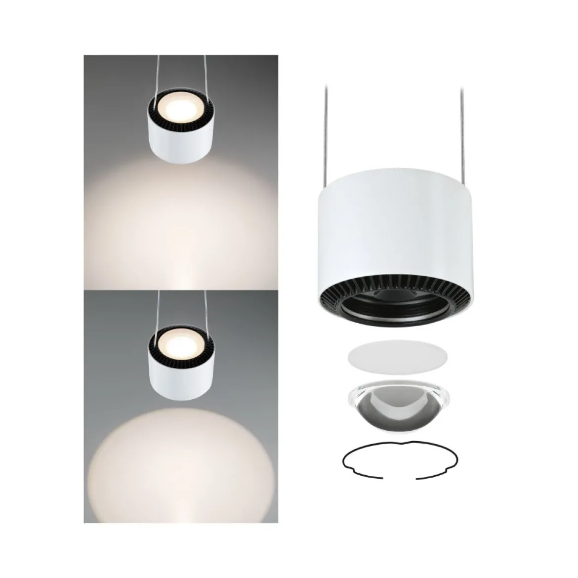 Paulmann No. 94971 URail LED Pendel Aldan 1-flammig weiß schwarz dimmbar