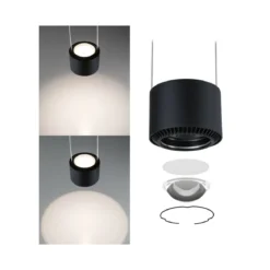 Paulmann No. 94972 URail LED Pendel Aldan 1-flammig schwarz dimmbar