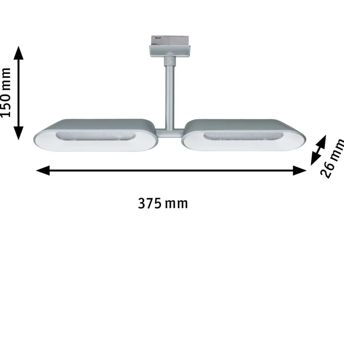 Paulmann No. 95469 URail LED Spot Dipper 2 x 8 Watt Chrom matt, Weiß