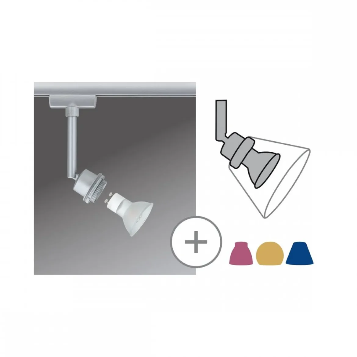 Paulmann No. 95182 URail LED-Spot 1x3,5W DecoSystems 230V, Chrom matt