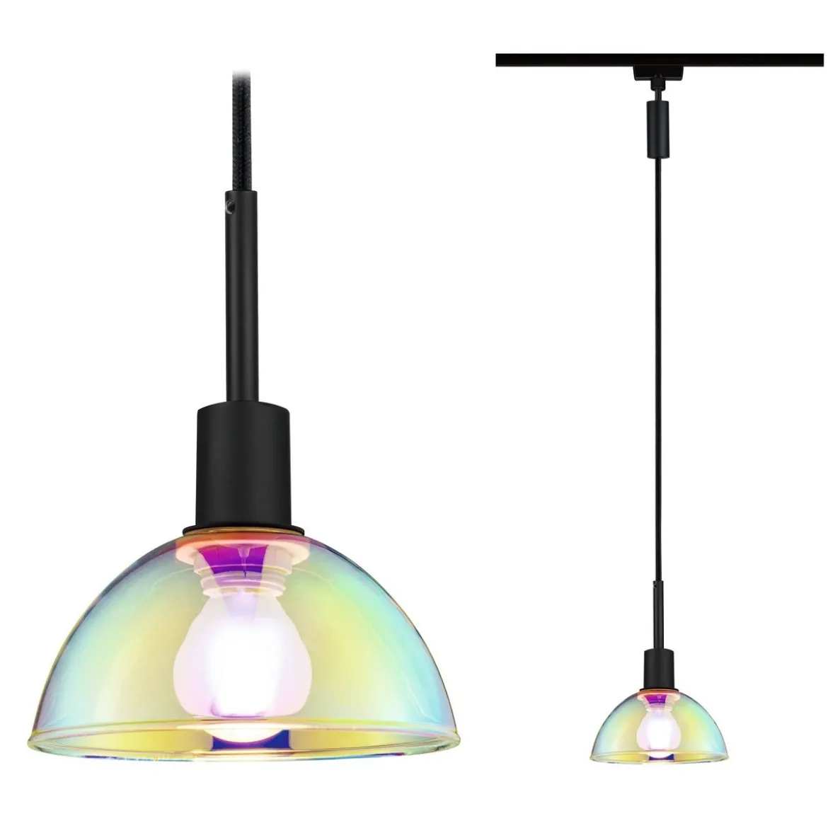 Paulmann No. 96976 URail Pendel Sarrasani Schwarz Dichroic ohne Leuchtmittel E14