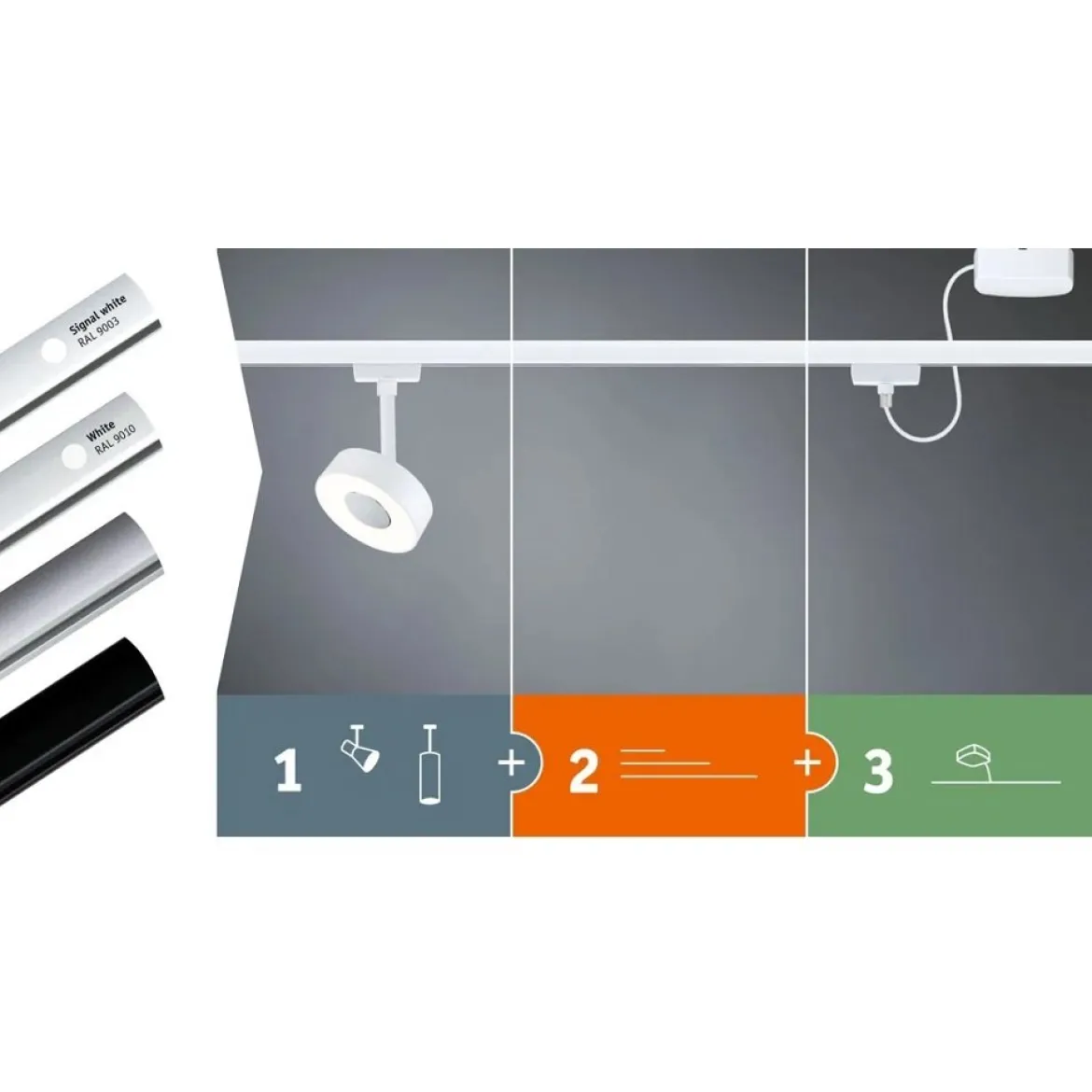 Paulmann No. 97474 URail Schienensystem Zubehör Pendel-Adapter Chrom matt