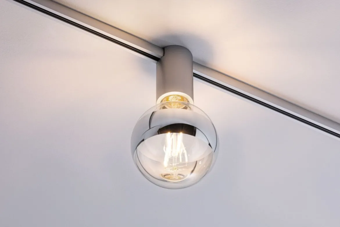 Paulmann No. 94973 URail Spot Ceiling Socket E27 Chrom matt dimmbar ohne Leuchtmittel