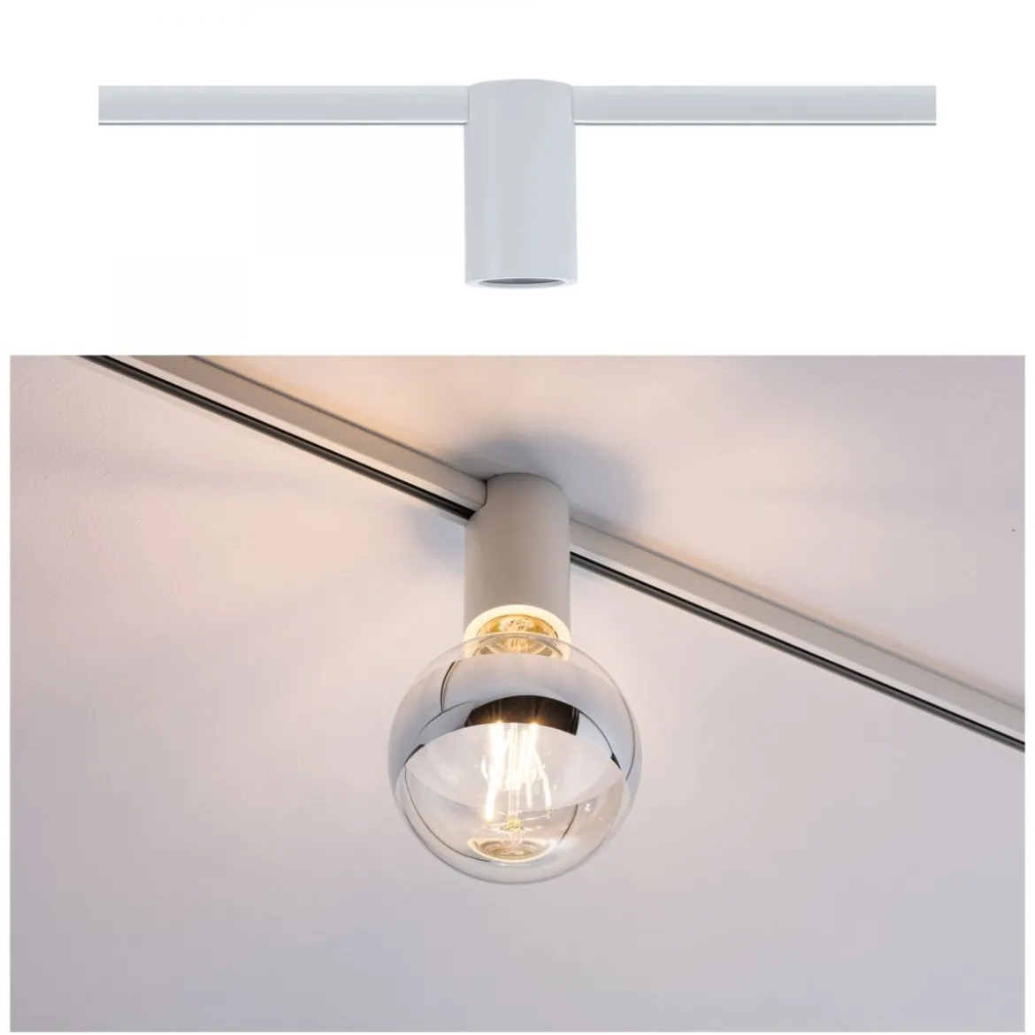 Paulmann No. 94974 URail Spot Ceiling Socket E27 Weiß dimmbar ohne Leuchtmittel