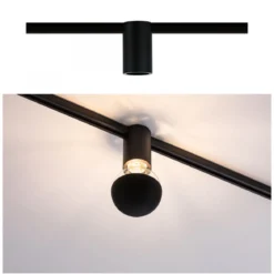 Paulmann No. 94975 URail Spot Ceiling Socket E27 Schwarz dimmbar ohne Leuchtmittel