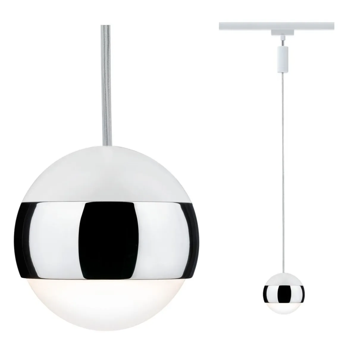 Paulmann No. 95458 URail System LED Pendel Capsule II 1x6W Weiß Chrom 230V Metall dimmbar