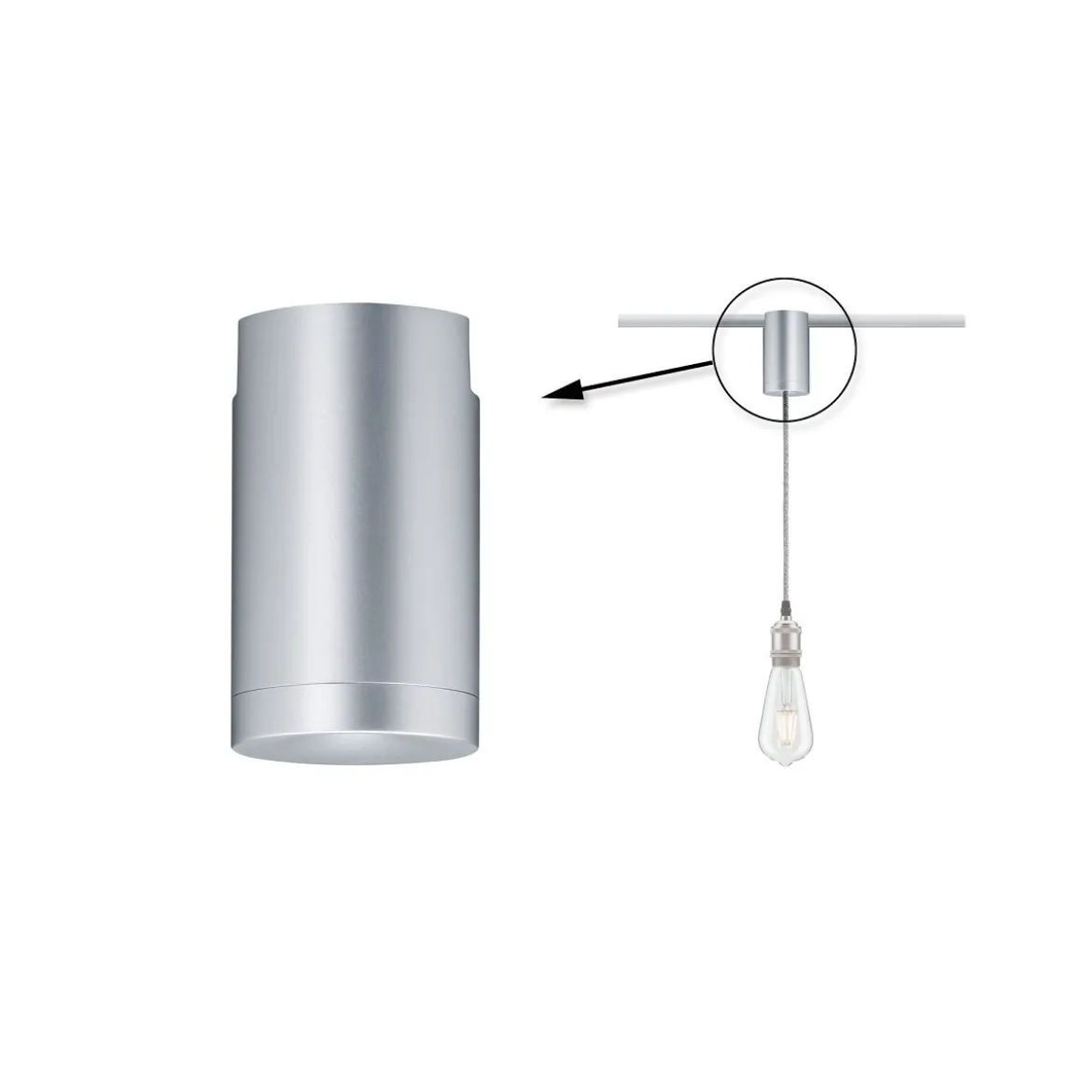 Paulmann No. 95494 URail Universal Pendel Adapter Chrom matt