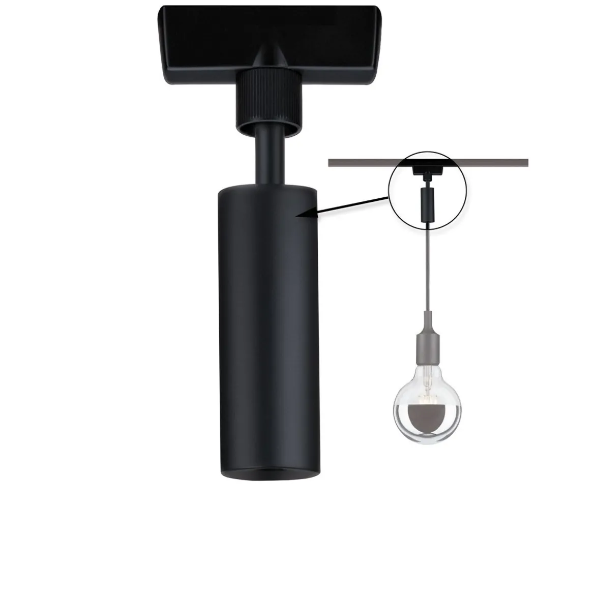 Paulmann No. 96914 URail Universal Pendel Adapter Schwarz Metall Kunststoff