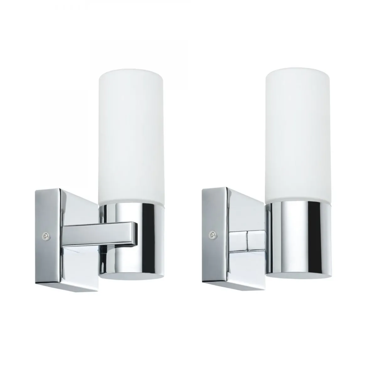 Paulmann No. 70354 Wandleuchten Gemini IP44 40 W 2er Pack Chrom Satin, Metall, Glas