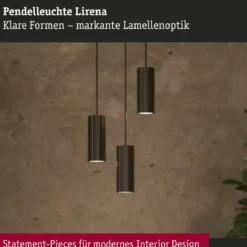 Paulmann 94918 Pendelleuchte Lirena 1-flammig Schwarz GU10 max.10W