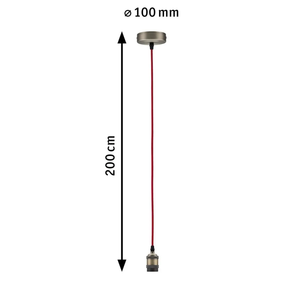 Paulmann 50386 Pendelleuchte Neordic Eldar E27 Rot Nickel