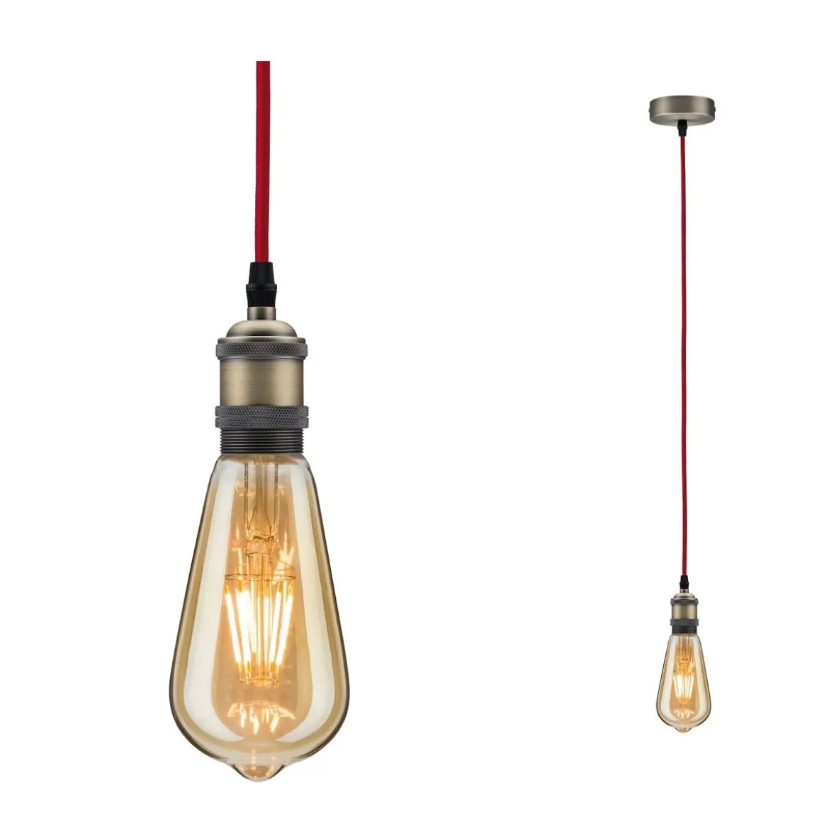 Paulmann 50386 Pendelleuchte Neordic Eldar E27 Rot Nickel
