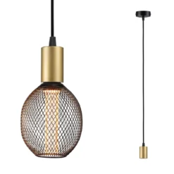 Paulmann 71134 Pendelleuchte Ravi E27 schwarz matt gold IP44