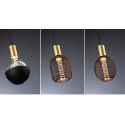 Paulmann 71134 Pendelleuchte Ravi E27 schwarz matt gold IP44