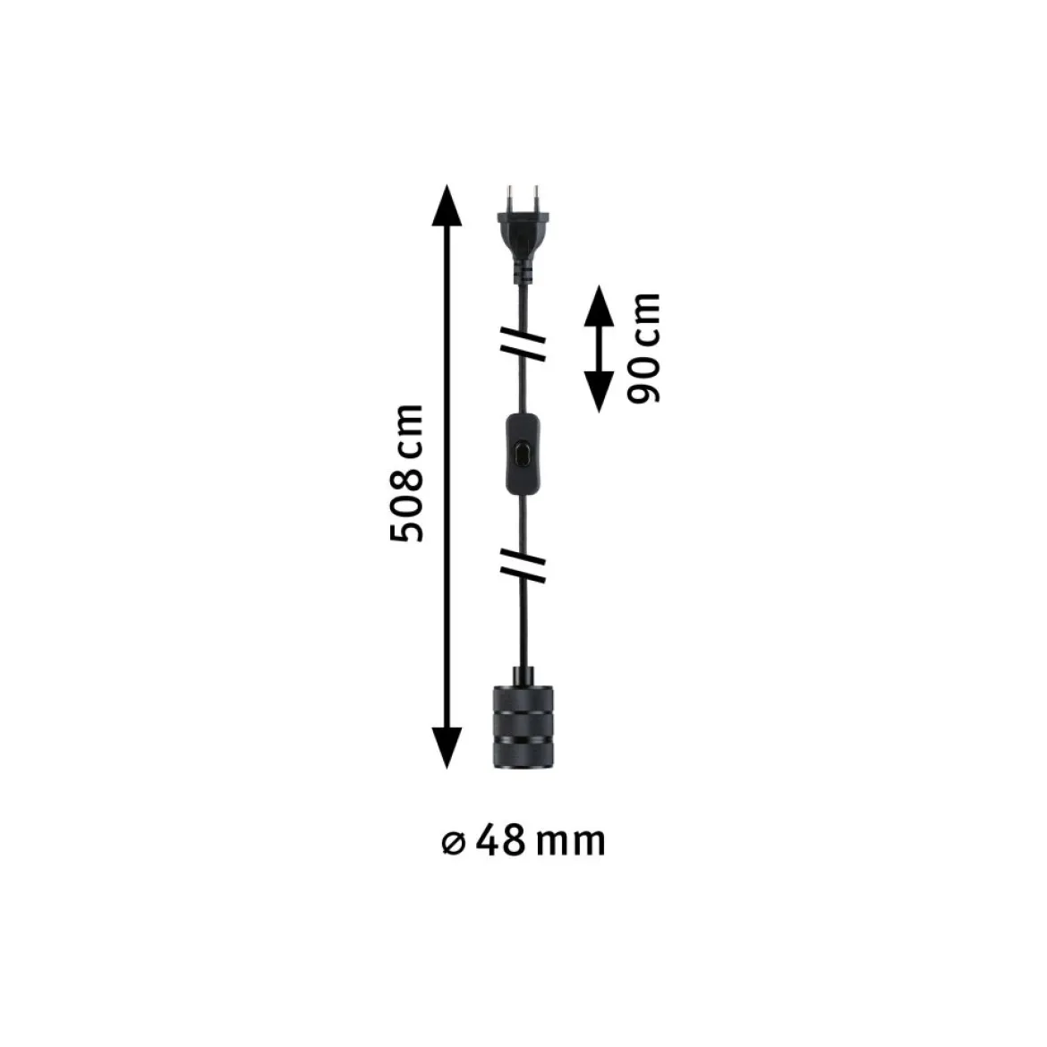 Paulmann 78436 Pendelleuchte Tilla E27 max. 20W inkl. Stecker Schwarz
