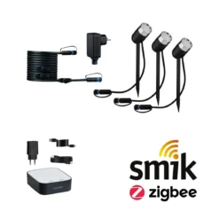Paulmann 5183 Plug&Shine Bundle Zigbee smik Gateway Gartenstrahler Pike Basisset RGBW