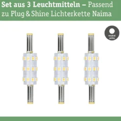 Paulmann 29275 Plug&Shine LED Stecksockel Naima 3er-Set 4000K