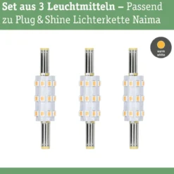 Paulmann 29273 Plug&Shine LED Stecksockel Naima 3er-Set 3000K