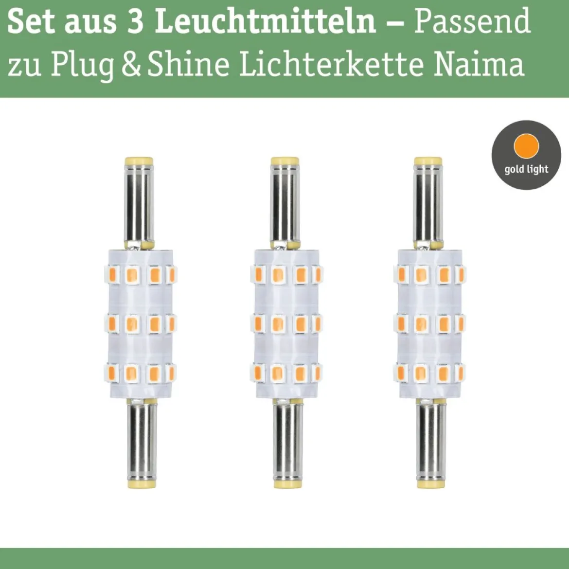 Paulmann 29274 Plug&Shine LED Stecksockel Naima 3er-Set 2200K