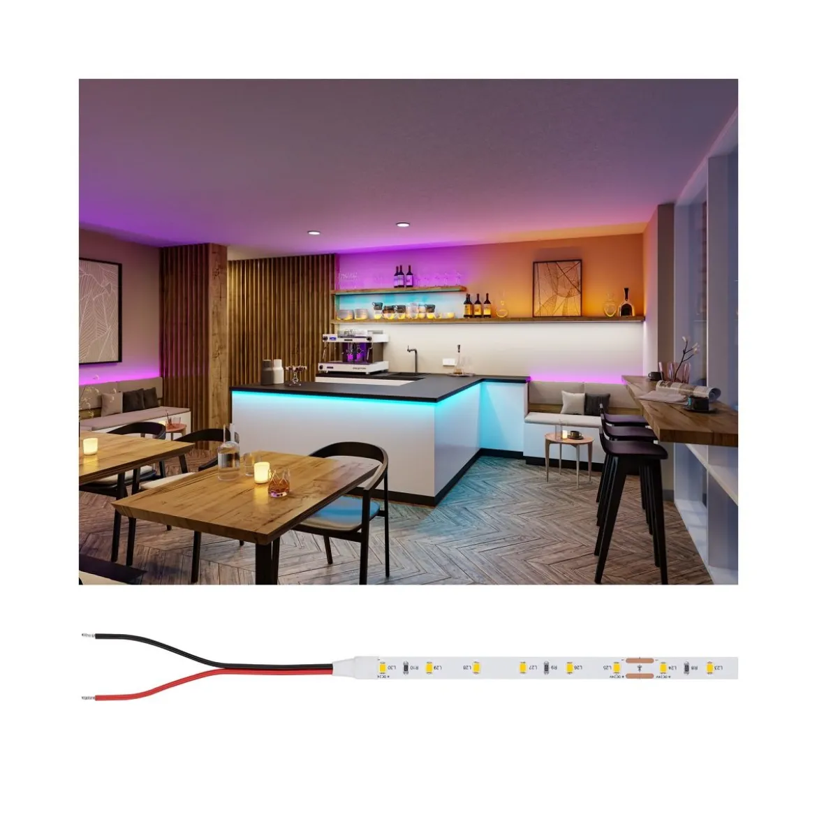 Paulmann 76010 Pro LED Strip Silver P25 Lichtfarbe türkis 24V 5m