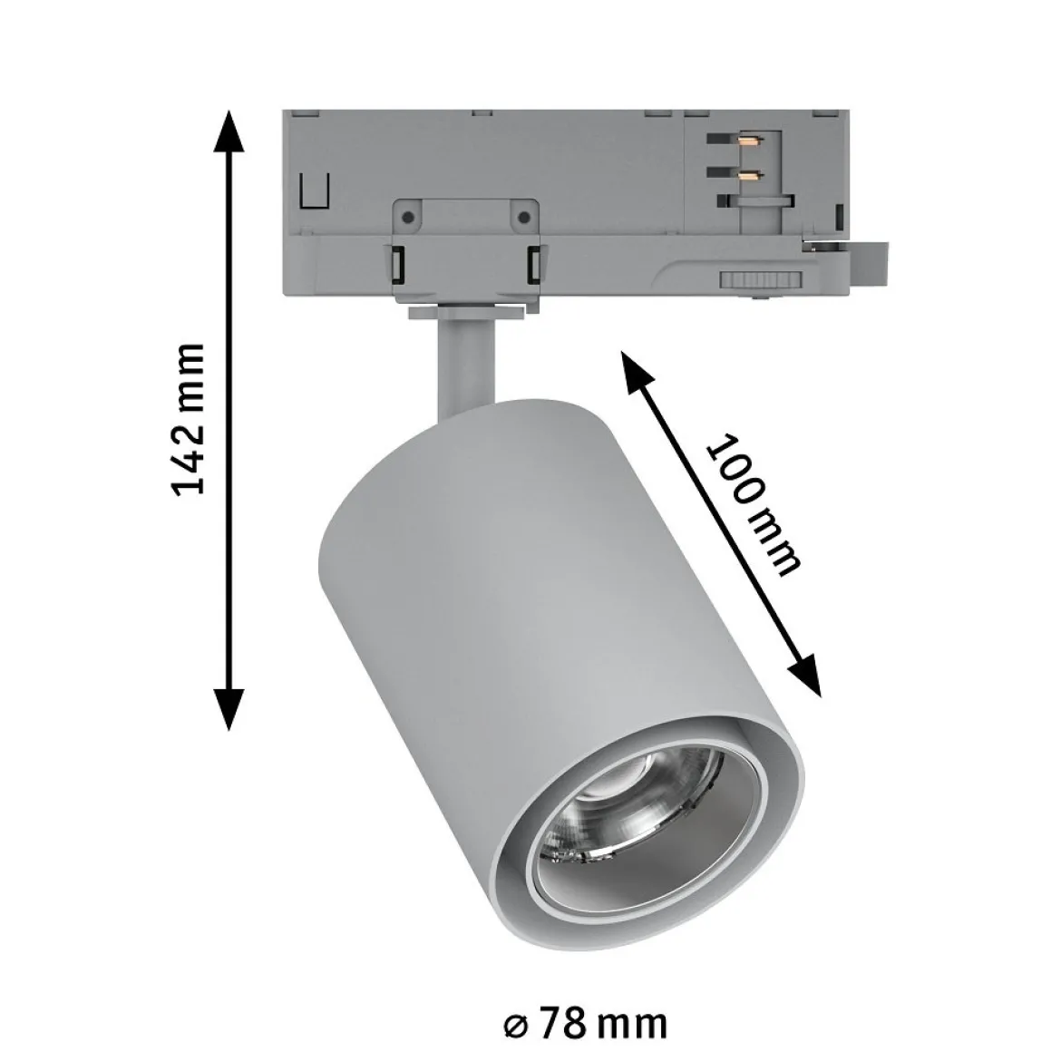 Paulmann 96561 ProRail3 LED Schienenspot Kratos silber 3000K 50° 1000lm