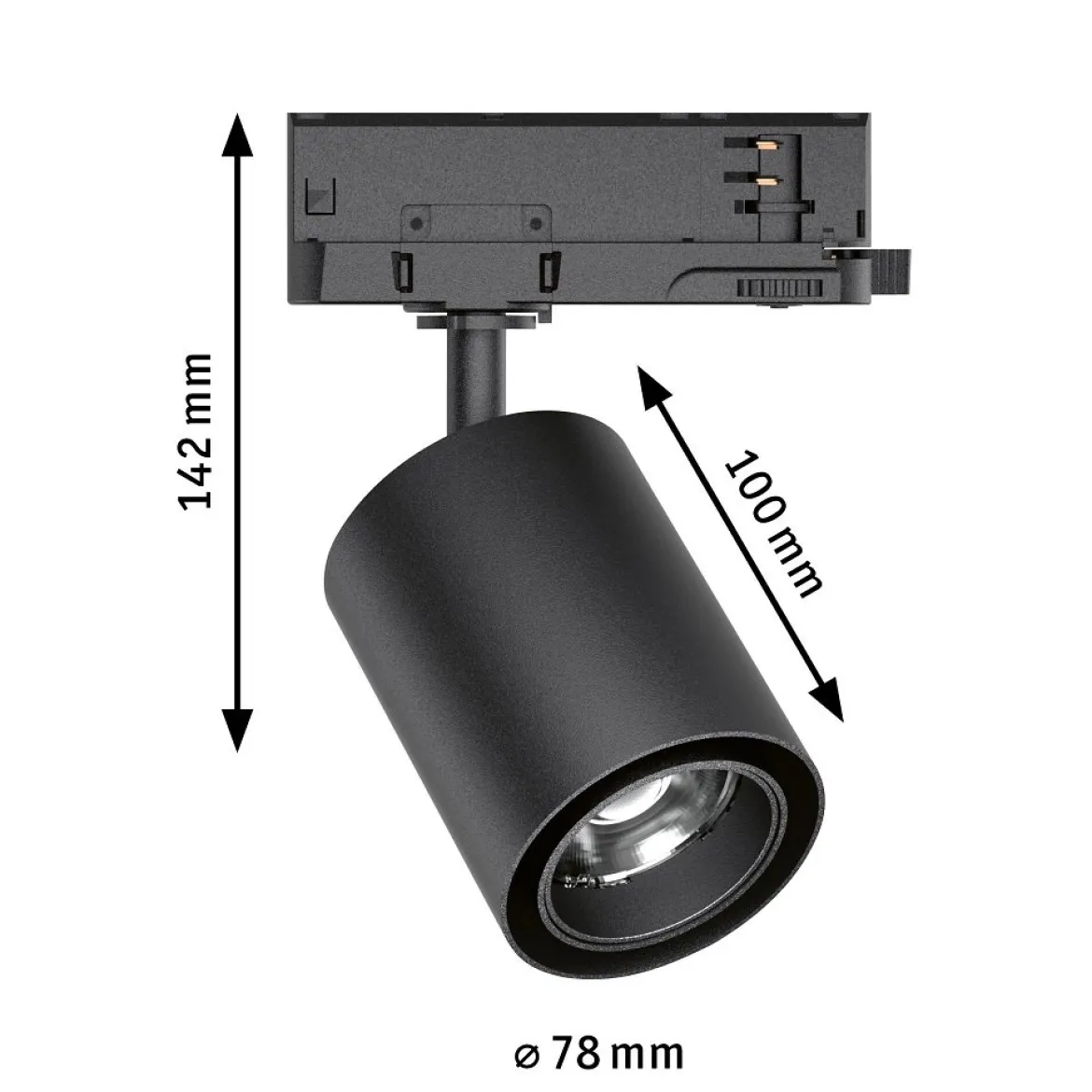 Paulmann 96572 ProRail3 LED Schienenspot Kratos schwarz 3000K 36° 3000lm