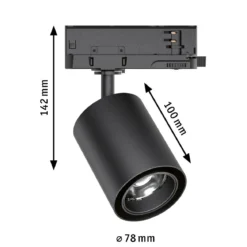 Paulmann 96575 ProRail3 LED Schienenspot Kratos schwarz 3000K 50° 3000lm