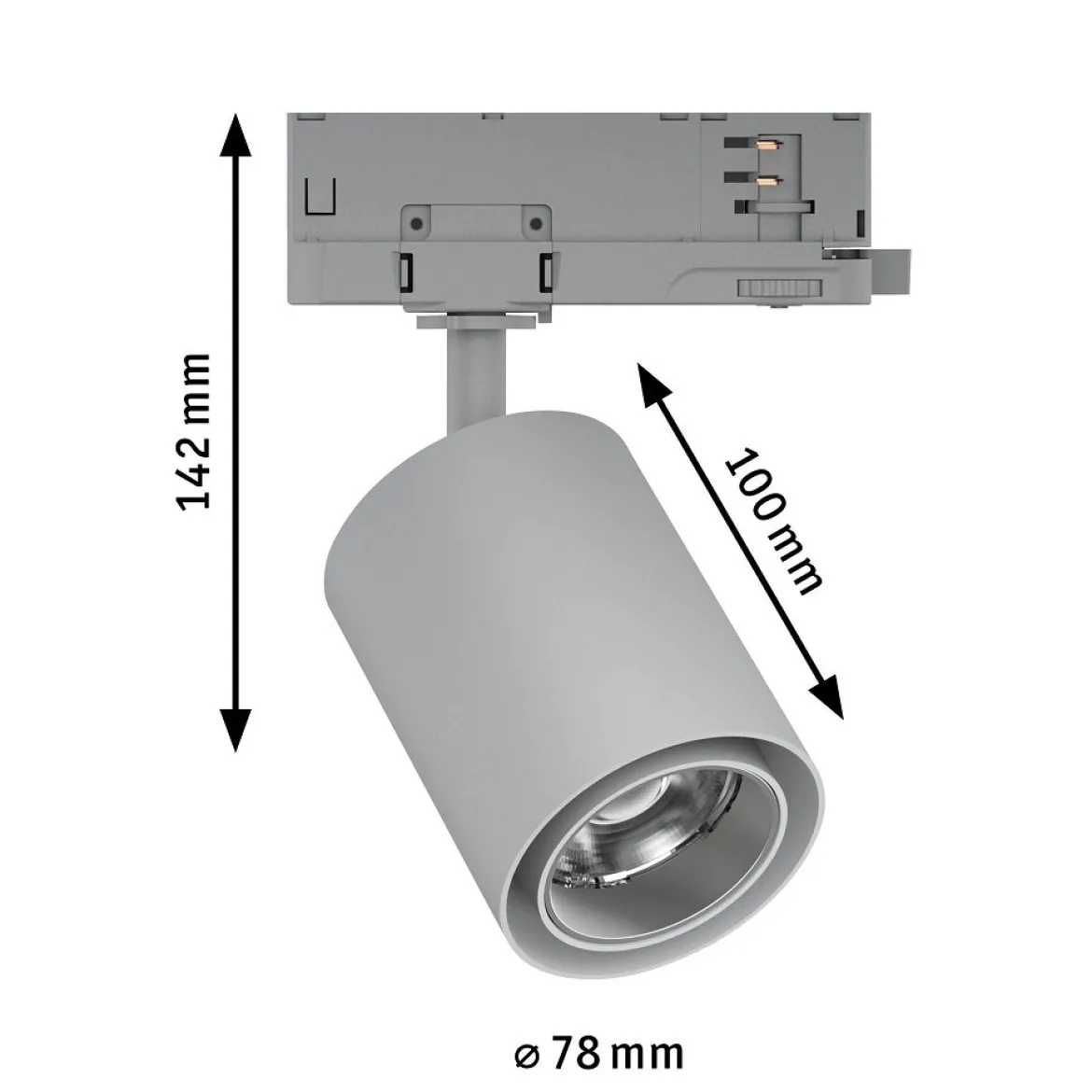 Paulmann 96564 ProRail3 LED Schienenspot Kratos silber 4000K 36° 1050lm
