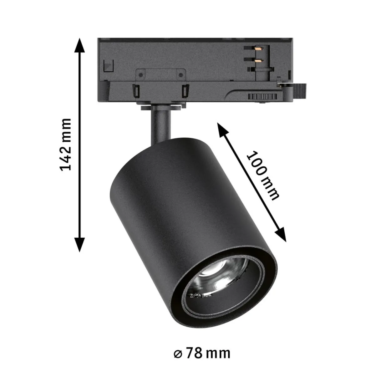 Paulmann 96566 ProRail3 LED Schienenspot Kratos schwarz 4000K 36° 1050lm