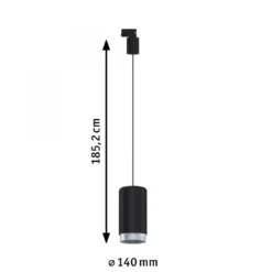 Paulmann 95405 ProRail3 3-Phasen Schienensystem Pendel Corus E27 max.50W Schwarz