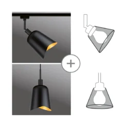Paulmann 95604 Schienensystem Urail Schirm Alvaro DecoSystems 144mm Schwarz Gold