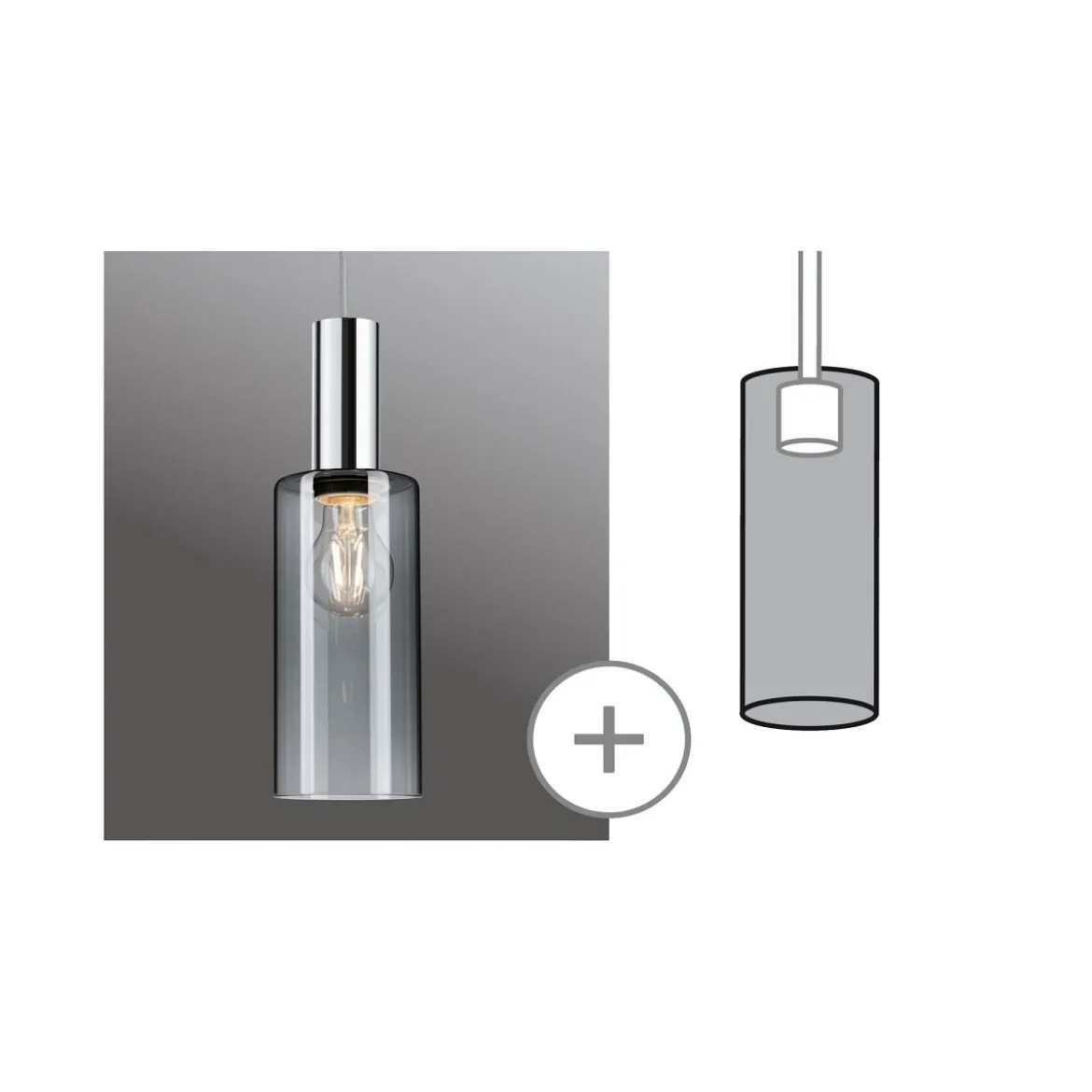 Paulmann 95607 Schienensystem Urail Schirm Raja 2Easy 100mm Rauchglas