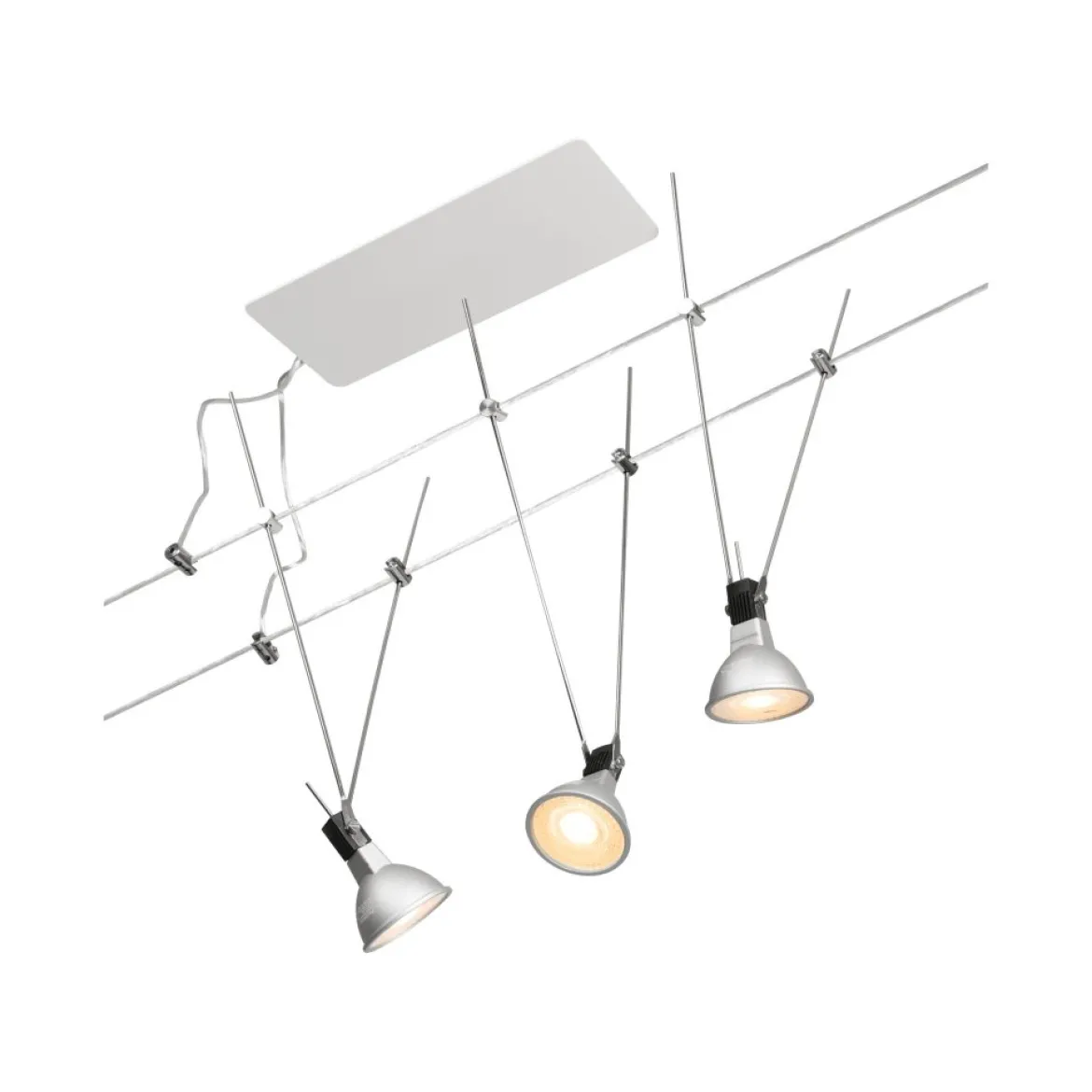 Paulmann 94455 Seilsystem Simple Basisset 3 Spots GU5,3 max. 3x5W Chrom