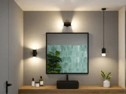Paulmann 79560 Selection Bathroom LED Wandleuchte Kame 2-flammig 3000K Schwarz IP44