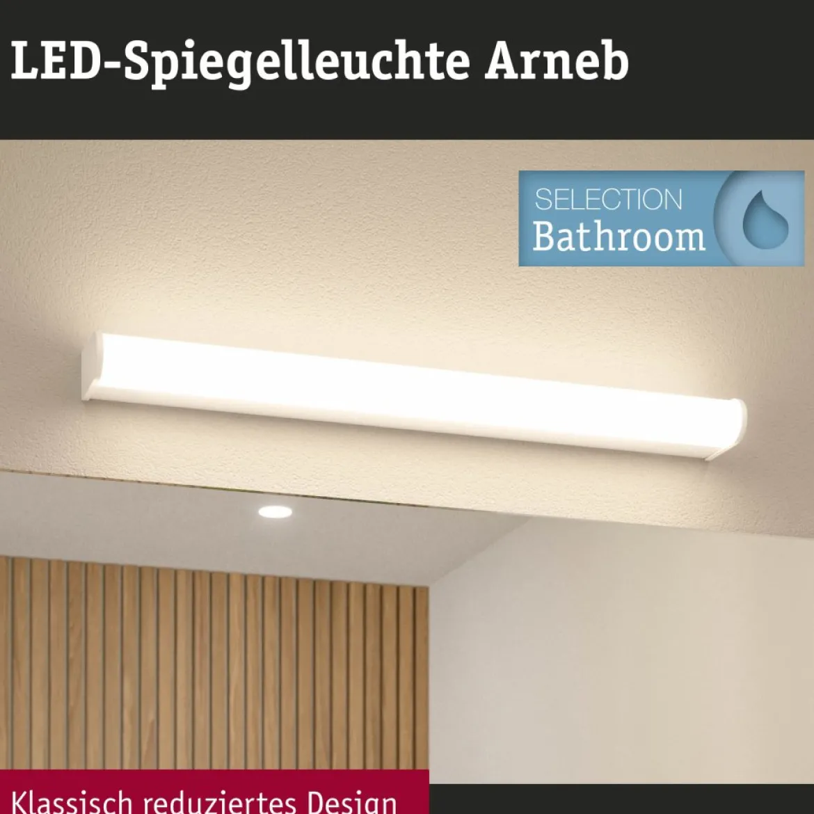 Paulmann 71209 Selection Bathroom LED Wandleuchte Arneb 3000K 230V 12,5W Weiß