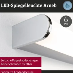 Paulmann 71210 Selection Bathroom LED Wandleuchte Arneb 3000K 230V 12,5W Chrom