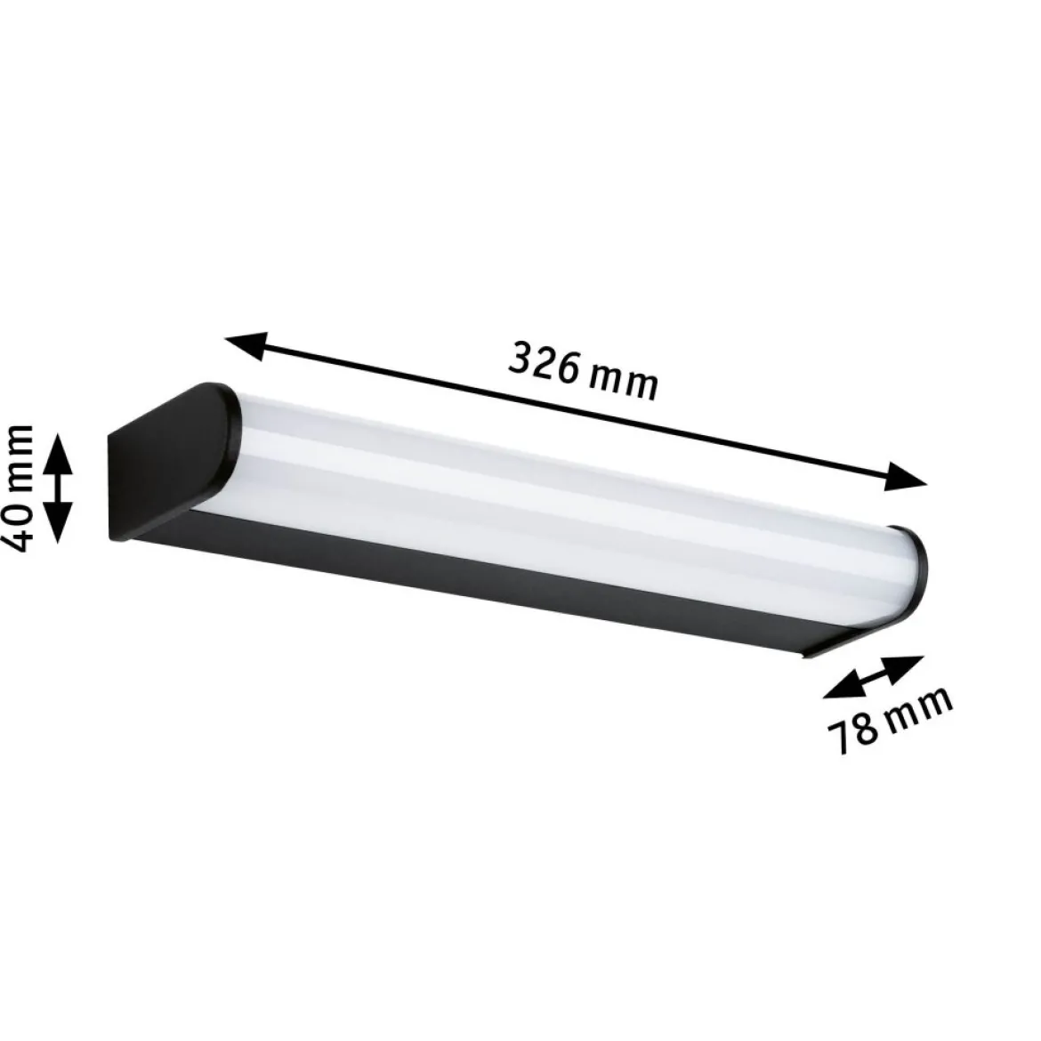Paulmann 71211 Selection Bathroom LED Wandleuchte Arneb 3000K 230V 9W Schwarz