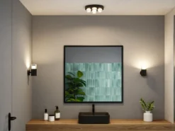 Paulmann 79559 Selection Bathroom LED Wandleuchte Kame 16cm 3000K Schwarz IP44