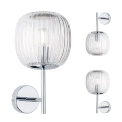 Paulmann 71140 Selection Bathroom Wandleuchte Ruya Klarglas Chrom E14 IP44