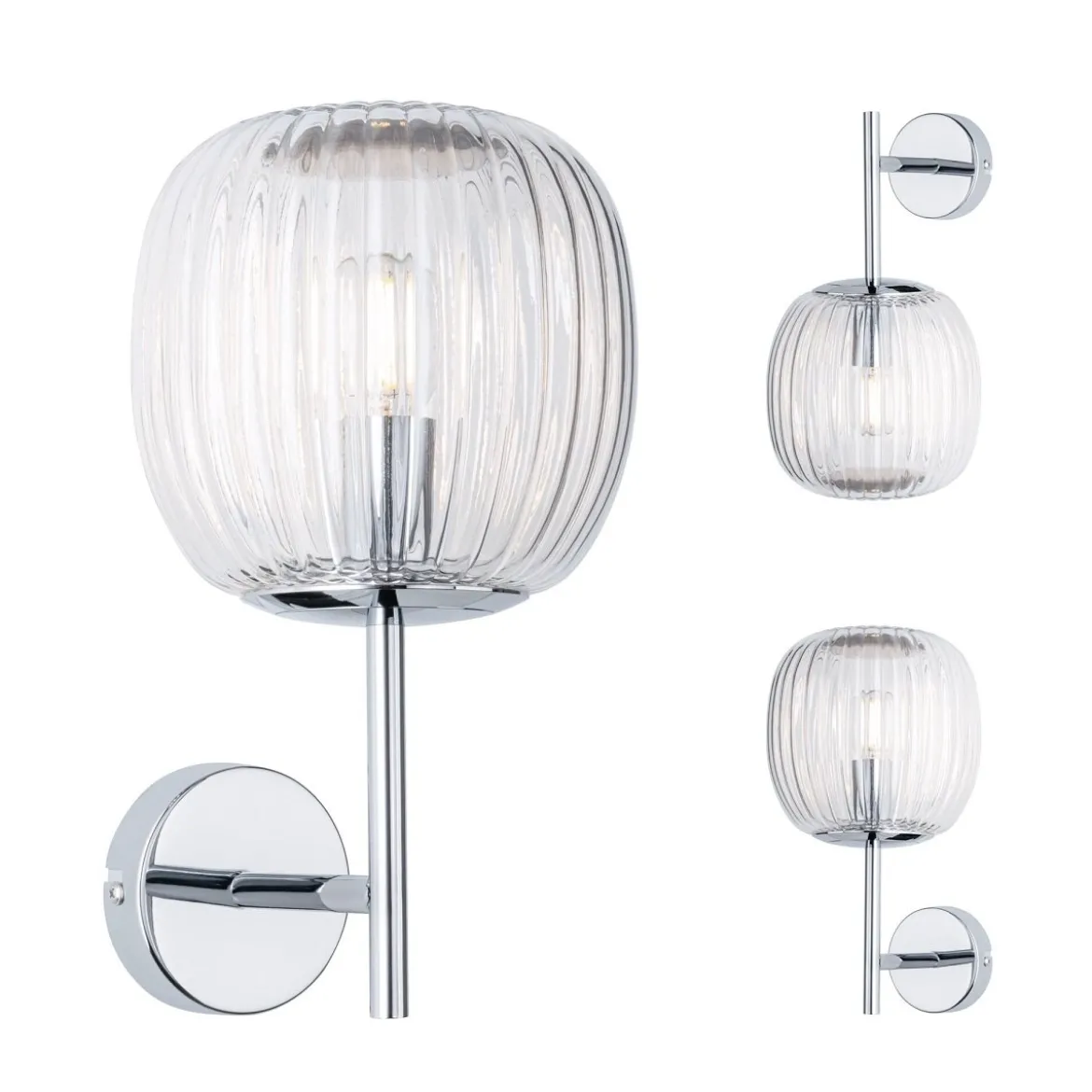 Paulmann 71140 Selection Bathroom Wandleuchte Ruya Klarglas Chrom E14 IP44