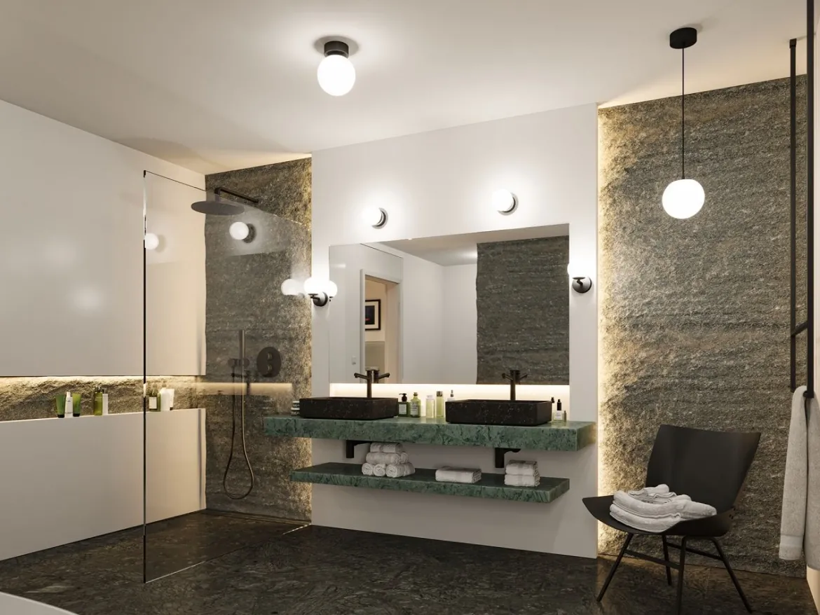 Paulmann 71074 Selection Bathroom LED Wandleuchte Gove 12cm Schwarz Satin 3000K IP44