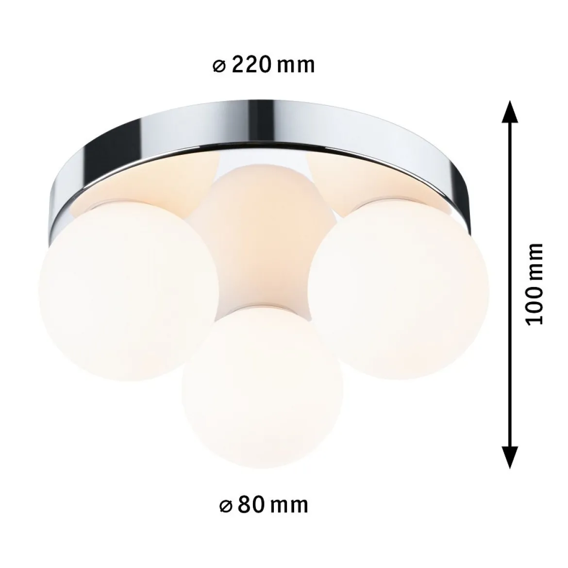 Paulmann 71062 Selection Bathroom Deckenleuchte Gove Chrom Satin 3-flammig G9 IP44