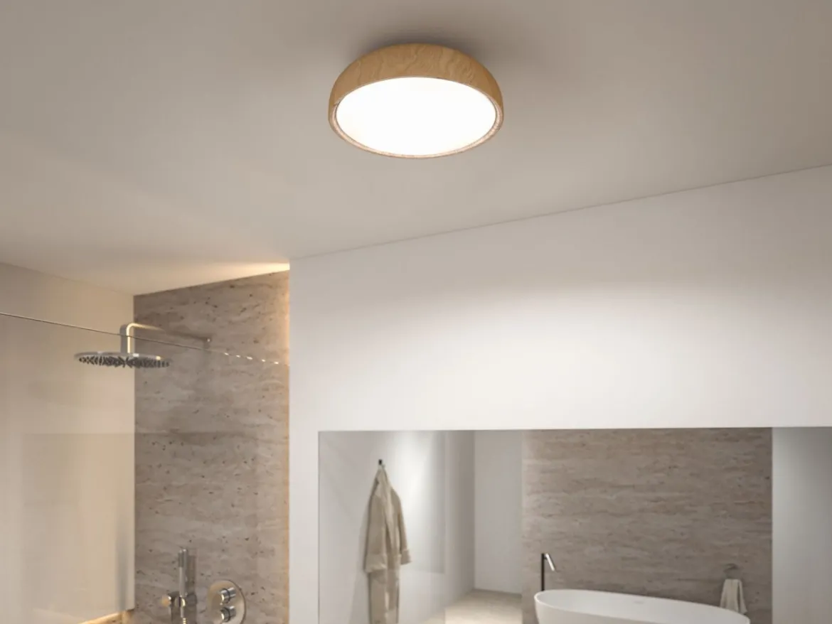 Paulmann 71083 Selection Bathroom LED Deckenleuchte Oka IP44 White Switch Holzoptik
