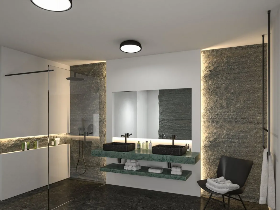 Paulmann 71084 Selection Bathroom LED Deckenleuchte Oka IP44 White Switch Schwarz matt
