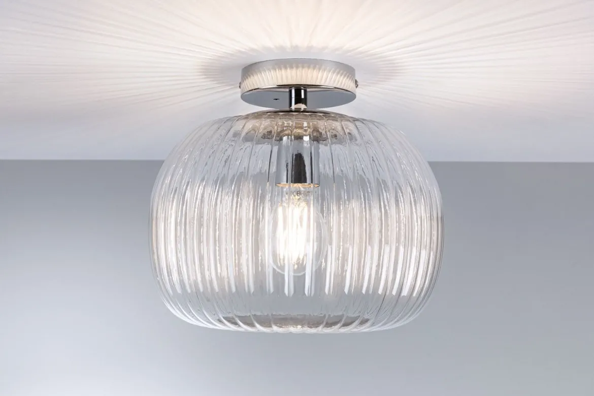 Paulmann 71142 Selection Bathroom Deckenleuchte Ruya Klarglas Chrom E27 IP44