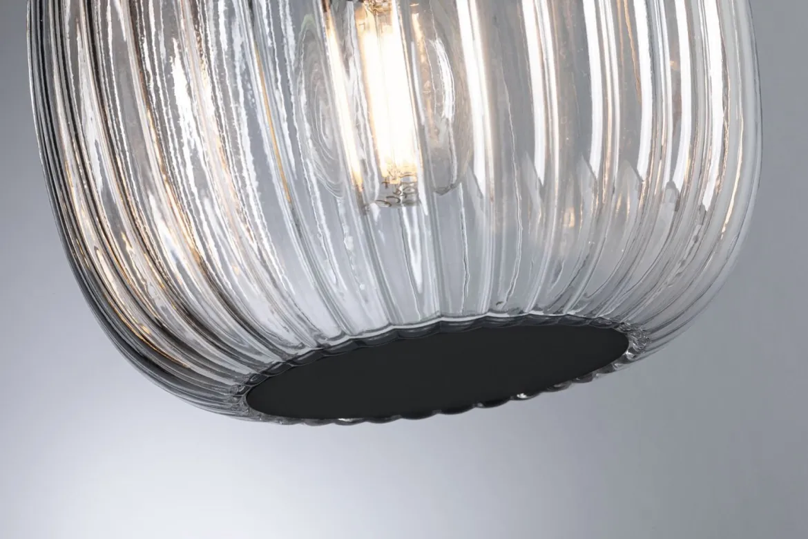 Paulmann 71147 Selection Bathroom Pendelleuchte Ruya Klarglas Schwarz E14 IP44