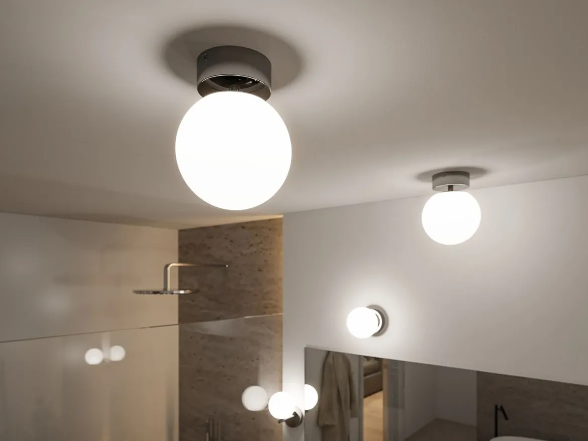 Paulmann 71064 Selection Bathroom LED Deckenleuchte Gove 12cm Chrom Satin 3000K IP44